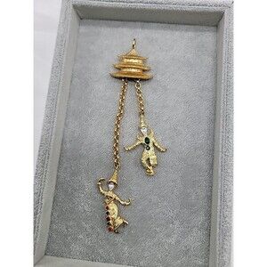 Kenneth J Lane Siamese Temple Dancers Brooch Pendent